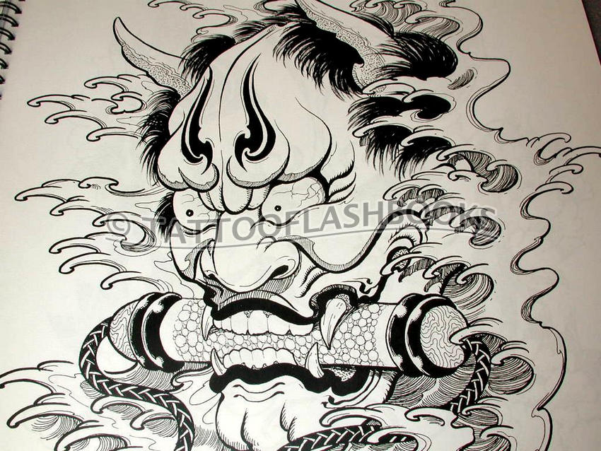 japanese mask tattoo. 2010 hannya mask tattoo. a