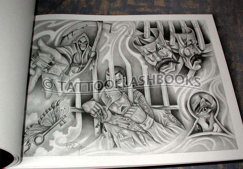 Tattooflashbookscom Miki Vialetto Lowrider Tattoo Flash 850x594px